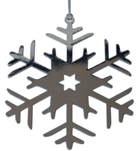 Load image into Gallery viewer, Silver Metal Delicate Snowflake Decoration Tag set of 4
