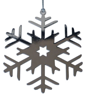 Silver Metal Delicate Snowflake Decoration Tag set of 4