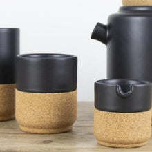 Load image into Gallery viewer, Unique Cork &amp; Ceramic Teapot for 2- Matt Black by Loveliga
