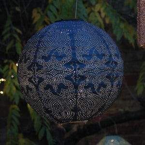 Solar Lantern Blue Globe by Lightstyle London