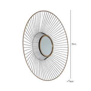 Gold Mirror Round Wall Decor - 66cm