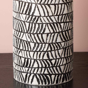 Black and White Textured Tribal Vase - 49cm