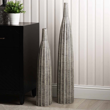 Load image into Gallery viewer, Tall Black and White Lines Vase - 76cm
